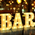 thumbnail image 5 of 3-Pack LED "BAR" Sign Letters, Warm White, Battery-Operated Tabletop Decor for Wedding Birthday Christmas Party Home Kitchen, 5 of 7