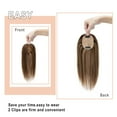 thumbnail image 6 of MY-LADY 100% Remy Human Hair Silk Base Top Hairpiece for Women Clip in Topper Hand-made Top Toppee Hair Piece for Thinning Hair Loss Hair Grey Hair 6inch #4P27 Medium Brown & Dark Blonde, 6 of 8