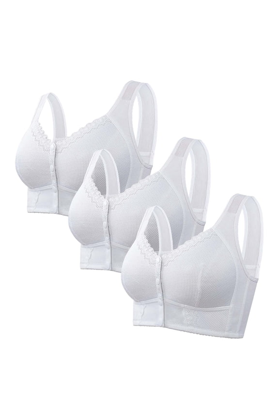 Front Close Bras for Women Back Support Bra Posture Bras for Women Full Coverage Front Bra Breathable Bras Solid Color Front Closure Bra Longline Bras for Women