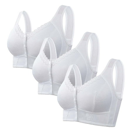 Weikingp Bras for Women  Bra for Senior Front Closure Breathable Bra for Seniors Wirefree Bras for Older Women Bralettes for Women Plus Size Lingerie Clearance White 56