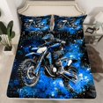 thumbnail image 2 of Homewish Dirt Bike 3pcs Twin Sheet Sets For Children Kids Teens,Abstract Blue Stars Galaxy Twin Fitted Sheet,Extreme Sport Breathable Flat Sheet,Breathable Home Decor, 2 of 7