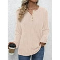 thumbnail image 4 of PRETTYGARDEN Women's Long Sleeve Henley Shirts Fall Casual Ribbed Tunic Tops Lightweight Sweaters Fashion Clothing, 4 of 8
