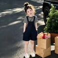 thumbnail image 2 of XINXIAOO Kids Girls Summer Outfits 2 Piece Sets Short Sleeve Tops Shorts Casual Cute Girl Clothes 7-8 Years, 2 of 4