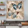 thumbnail image 4 of Vintage Teal Butterfly Sheer Curtains 45 Inches Long, Vintage Brown Tree Branch Light Filering Curtains, Breathable Simi Curtain Privacy Drapes for Kitchen Bathroom Lightweight Small Window Treatment, 4 of 9
