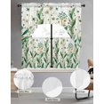thumbnail image 2 of St Patrick's Day Swag Kitchen Curtains Sets for Windows 24 Inch Length, Spring Leaves Green Botanical Flowers Plants Short Window Curtain Swags Valances and Tiers 3 Piece Set for Cafe/Dining Room, 2 of 5