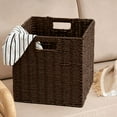 thumbnail image 4 of Ikohbadg Imitation Rattan Woven Foldable Storage Basket, Multi-Functional Home Organizer for Clothes, Toys, and Sundries, Easy to Carry and Clean, Space-Saving Design, 4 of 7