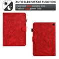 thumbnail image 3 of Tablet Case for Kindle Fire HD8/HD8 Plus 12th 10th Gen 2022/2020, Embossed Pattern PU Leather Book Style Smart Auto Wake/Sleep Cover with Stand Card Slots Magnetic Clasp Shockproof Case,Red, 3 of 9