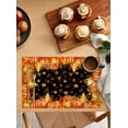 thumbnail image 2 of Thanksgiving Pumpkin Placemats Set of 2 Fall Deciduous Retro Black Texture Heat Insulation Washable Place Mats, Rustic Non-Slip Table Mats for Dining Table Party Kitchen Decor,13x19 Inch, 2 of 4