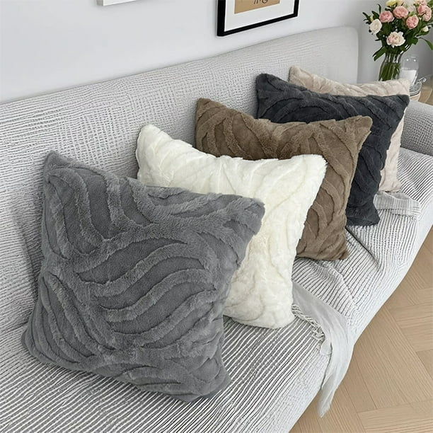 Funda de Cojín Decorativa de 45 X 45 Cm | Funda de Cojín Estampada de Una Sola Cara de 45 Cm para Sofá y Dormitorio | Funda de Cojín Cuadrada de Poliéster En Blanco, Marrón, Café y Gris