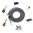 thumbnail image 3 of Yazoeia Guitar Cable, Bass Guitar Cable Noiseless for Effects Keyboard Instruments for Bass and Electric Guitar(Black and White Braided Thread) CJC912-202659, 3 of 8
