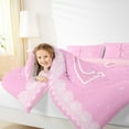 thumbnail image 4 of Manfei Kawaii Bow Bowknot Bedding Comforter Set,Pink Sequin Print Twin Comforter Sets,First Letter E Bedding Set For Girls,Super Cozy Room Decor Reversible,2pcs, 4 of 8
