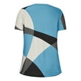 thumbnail image 6 of Erwazi Summer Short Sleeve T Shirts for Women Casual Tunic Tops Color Block Shirt Loose Crew Neck Tops, 6 of 6