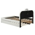 thumbnail image 6 of Euroco Full Size Upholstery Platform Bed with Trundle and Drawers for Kids Teens Adults, LED Light and USB Ports, 6 of 16