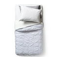 thumbnail image 6 of Dawn 7-Piece Twin Essentials in Whitney White | Reversible Twin/Twin XL Comforter with Two Sheet Sets | Texture in White & Gray, 6 of 7