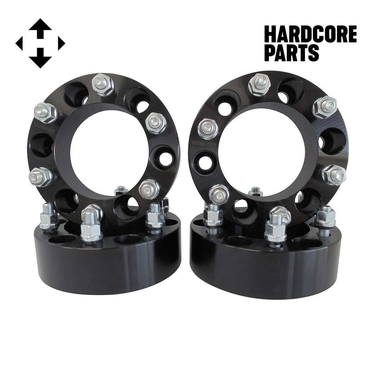 4 QTY Black Wheel Spacers Adapters 2" 6x5.5 (6x139.7) bolt patterns