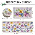 thumbnail image 3 of Spring Summer Floral Flower Kitchen Rugs Set of 2, Just Bloom Gather Pansy Leaves Purple Plaid Check Stripes Kitchen Mats Decor, Farmhouse Floor Door Mat Home Decorations -17x29 and 17x47 Inch, 3 of 6