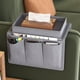 thumbnail image 4 of Bolsa organizadora multifuncional | Bolsa para colgar en el reposabrazos del sofá, dormitorio, mesita de noche, asiento del coche, con múltiples bolsillos | Poliéster gris y beige, 4 of 6