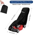 thumbnail image 2 of HOMEIORA 1Pack Lawn Mower Cover, 210D Oxford Cloth Outdoors Lawn Mower Cover, with Night Reflective Strips, for Outdoor, Anti UV & Mildew & Dust & Water, 76" x 42" x 25", 2 of 9