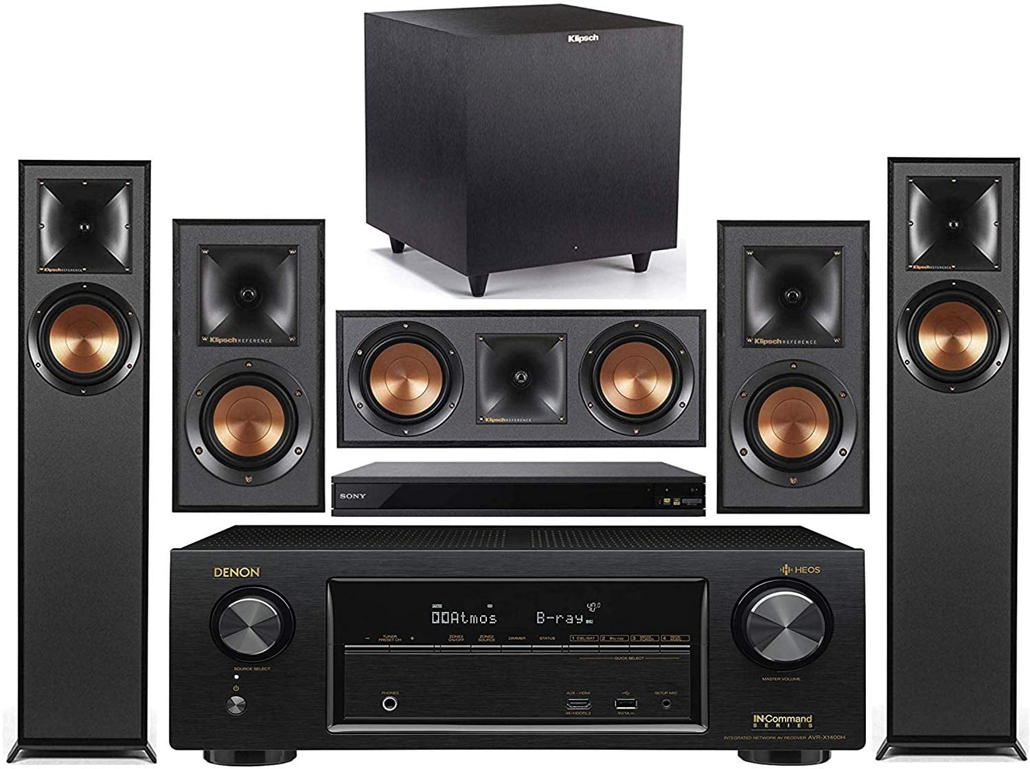 Bluetooth 5.1 Channel Home Theater System Surround Sound Speakers & A/V Amp 