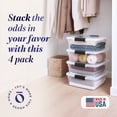 thumbnail image 2 of HOMZ 4-Pack 15.5 Qt Latching Lid, Home & Office Clear Plastic Storage Organizer Bins, Gray, 2 of 10