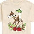 thumbnail image 3 of Disney Bambi - Christmas - Botanical Butterfly - Men's Short Sleeve Graphic T-Shirt, 3 of 5