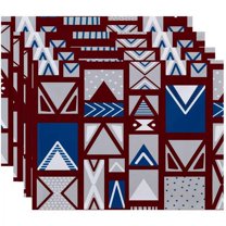 Simply Daisy 18" x 14" Merry Susan Geometric Print Placemats, Set of 4