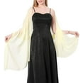 thumbnail image 2 of Chiffon ladies' scarves, bride bridesmaid dress shawls, formal dinner party, party and ball wraps, Beige, 2 of 5
