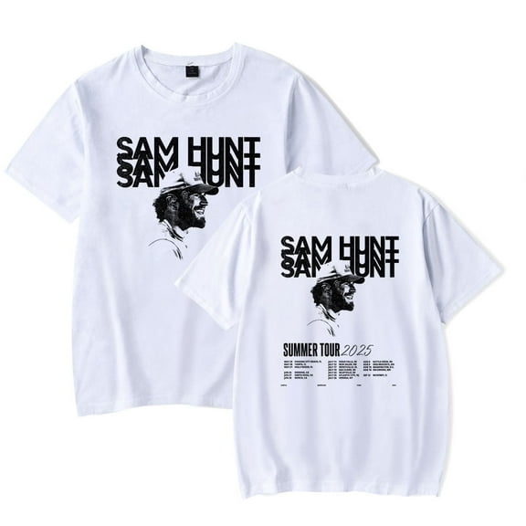 Sam Hunt Tour 2025 Merch T-shirt Summer Trend Print Short Sleeve Men's And Women's Streetwear