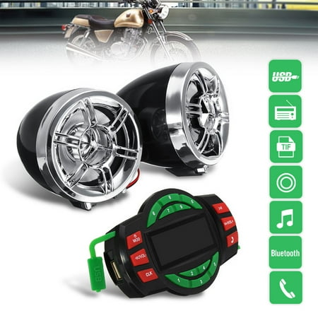 Waterproof bluetooth Motorcycle Handlebar Audio Radio MP3 Speaker System USB