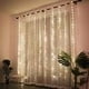 thumbnail image 5 of Cortina de luz Cortina de cadena de luces LED de 3x3 m, 300 LED en cadena de luces 8 modos regulables con control remoto y temporizador Luces de ventana, cortina de luz interior para San Valentín,, 5 of 7