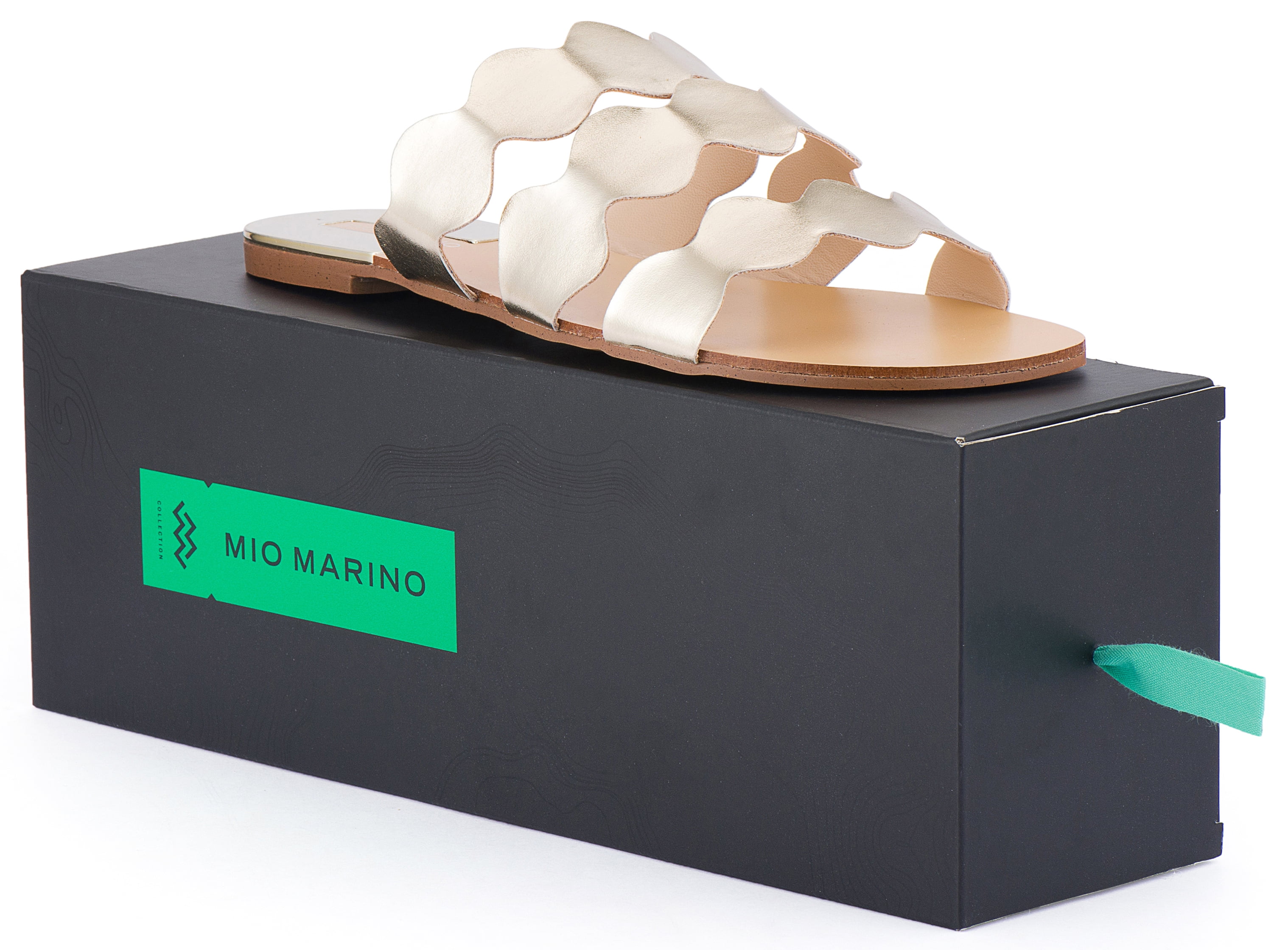 Mio Marino Frillscalloped Slide Sandals for Women