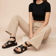 thumbnail image 5 of Cushionaire Entry Womens Ankle Wrap Molded Footbed Sandal with Adjustable Strap | Non-Slip Outsole | Womens Platform Sandals | Comfortable Summer Shoes | Wide Widths Available, 5 of 17
