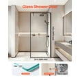 thumbnail image 2 of VEVOR Fixed Glass Shower Panel, 34 x 73.6 in Full-Framed Fixed Shower Screen, 5/16 in Thick Clear Tempered Glass Door with Bottom Seal Strip and Hardware, Easy to Clean, for Bathroom, Matte Black, 2 of 9