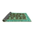 thumbnail image 2 of Ahgly Company Indoor Round Abstract Turquoise Blue Modern Area Rugs, 8' Round, 2 of 4
