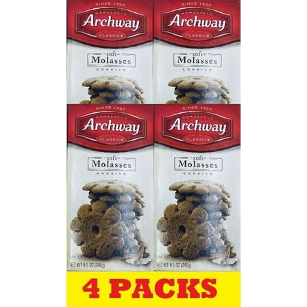 4x Archway Homestyle Classics Soft Molasses Cookies 9.5 Oz - 4 BOXES PACKS