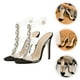 thumbnail image 3 of BRIGHTFUFU 1 par de sandalias de mujer con diamantes de imitación, sandalias transparentes con empeine, elegantes zapatos de punta abierta, 3 of 7