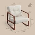 thumbnail image 4 of Rocking Chair Nursery, Lofka Upholstered Accent Chair with Comfy Armchair, Padded Seat, Solid Wood Frame for Living Room, 4 of 6