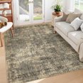 thumbnail image 2 of HOMERRY Area Rug 5' x 7' Rugs for Living Room Modern Washable Indoor Floral Print Carpet, Taupe/Green, 2 of 7
