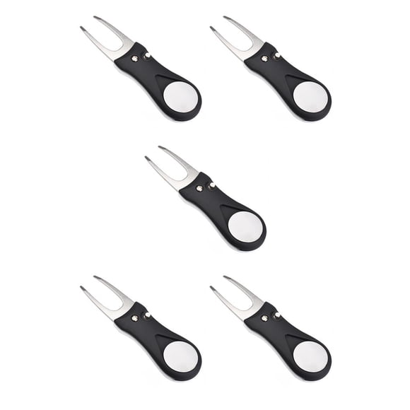 Advancent Golf Pitch Groove Remover Repair Fork Manual Pitchfork Mango de plástico Poner marcador de césped Quitar Reparación Negro Negro 5piezas Advancent CBP218357