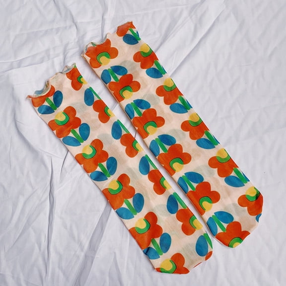 HUPOM 1 Pair Socks for Women Summer Clearance Fashion Mid-Calf Breathable Casual Socks Multicolor