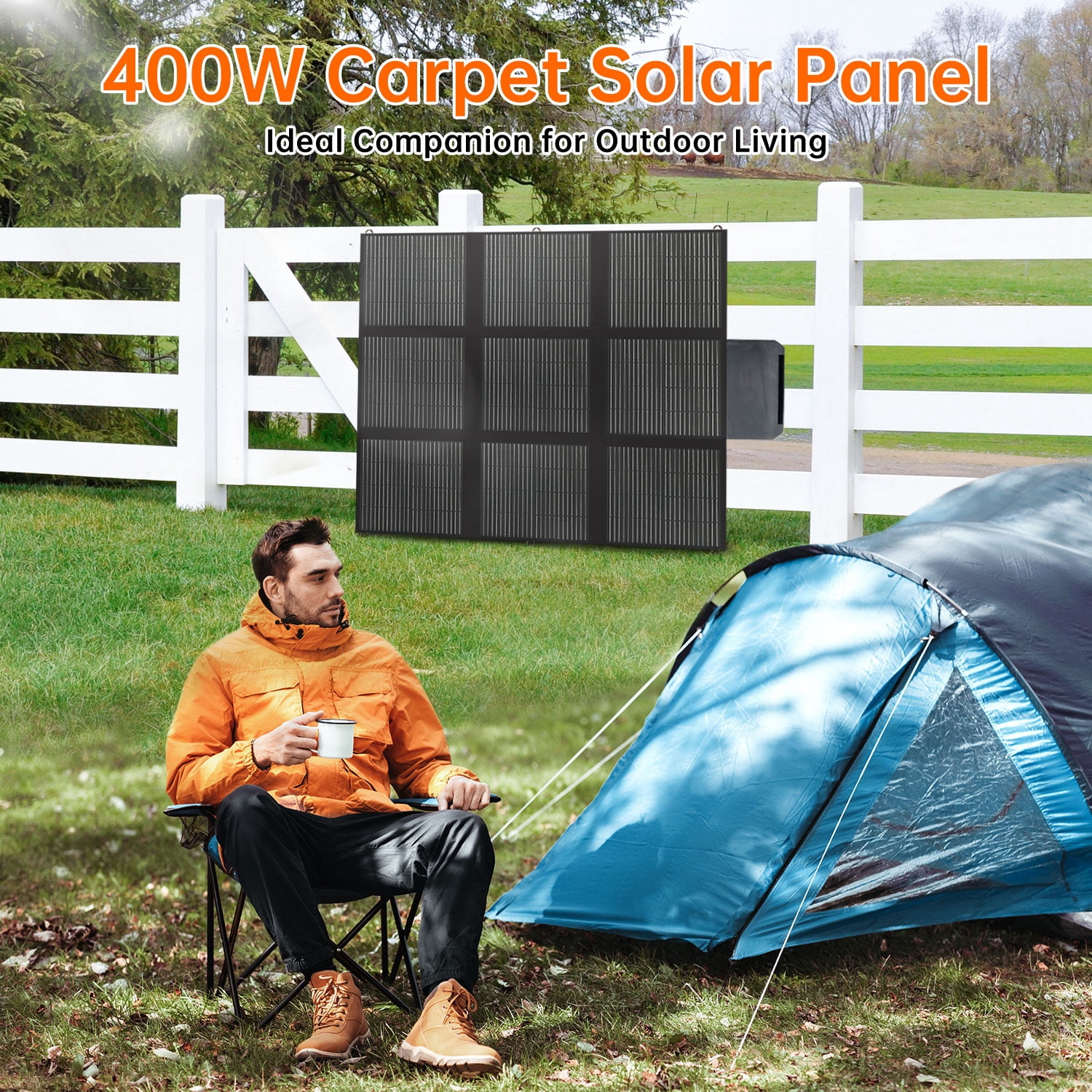 LVYUAN 400W Solar Panel Foldable Solar Charger Portable IP67 Waterproof with MC4 Connector for Camping,  Home, RV, Outdoor, Power Station, off Grid