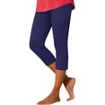 thumbnail image 3 of QATAINLAV Summer Capri Leggings for Women Stretch High Waisted Athletic Workout Yoga Capris Casaul Zipper Slits Cropped Tights Navy L, 3 of 8