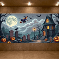 thumbnail image 4 of Halloween Theme Witch Design Spooky Night Graveyard Scene for Party Decoration Indoor Outdoor, 4 of 9