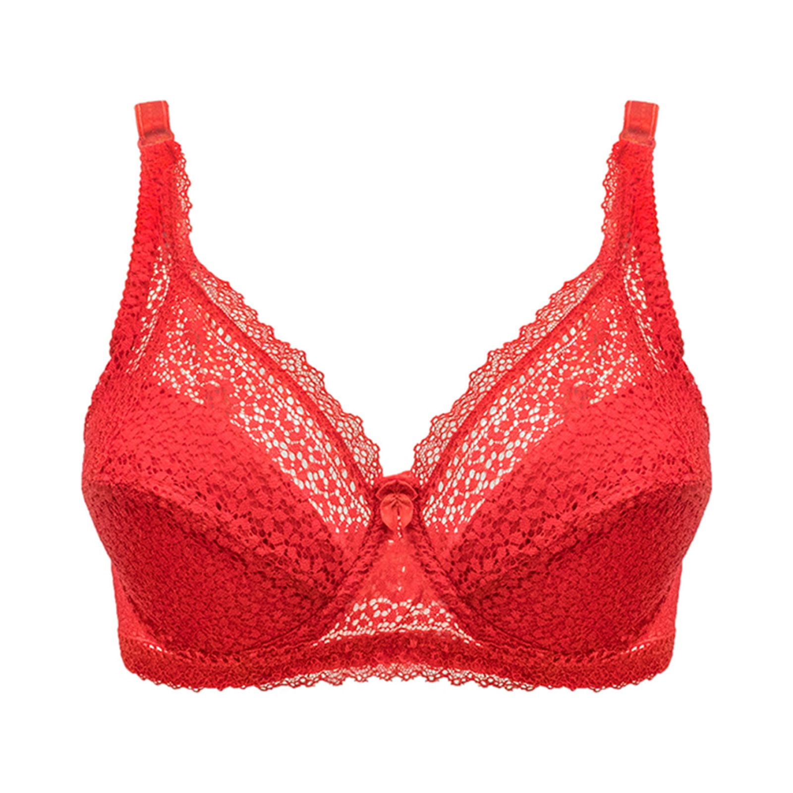 Cacique Red Lace Bra Nude Base Bra 40 DDD Lt Padded Molded Cup Plunge