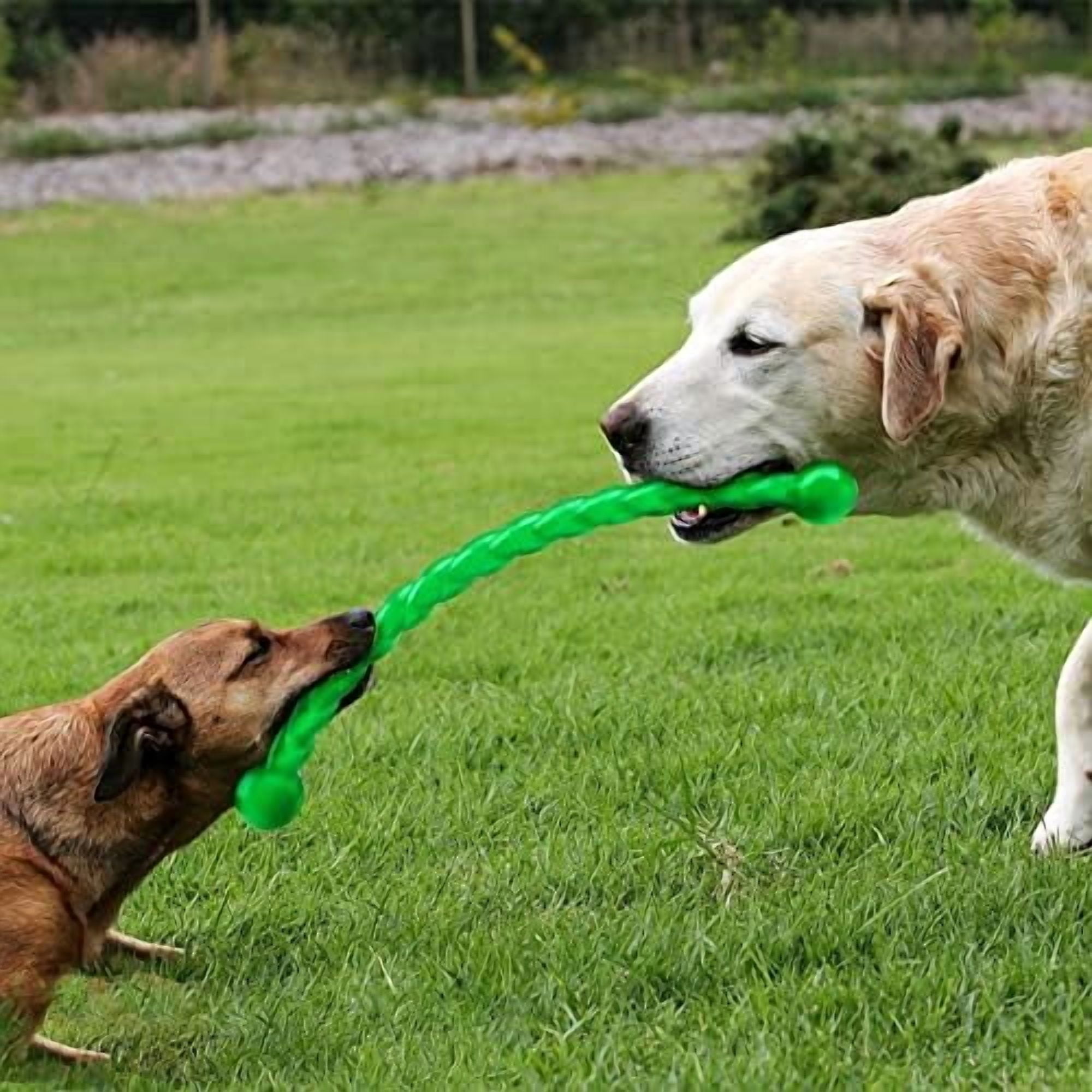 Dog Chew Toys 19'' Long for Medium/Large Dogs Aggressive Chewers, Rubber Dog Rope Toys Knot Teething Toys Almost Indestructible