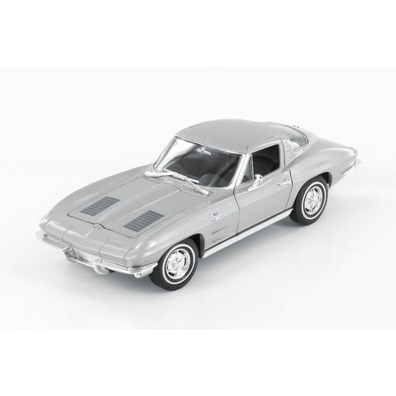 1963 Chevy Corvette Hardtop, Silver - Welly 24073WSV - 1/24 scale Diecast Model Toy Car