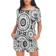 thumbnail image 4 of joogoo Women's Pajama Set Bohomia Texture Short Sleepwear Loungewear with Pockets M, 4 of 7