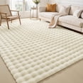 thumbnail image 2 of Fluffy Faux Fur Area Rugs for Living Room, 3x5 Feet Machine Washable Bubble Area Rug, Soft Shaggy Carpet for Bedroom, Dorms, Nursery Rooms, Home Decor, Brown, 2 of 9