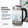 thumbnail image 6 of OVENTE Electric Glass Hot Water Kettle, 1.7 Liter, Blue LED Light Borosilicate Glass, ProntoFill Technology, Easy Refill, 6 of 12