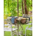 thumbnail image 3 of Fsddascl Yellow Gnomes Outdoor Tablecloth - 54 Inch Round Dining Table Cover, Spring Floral Elegant Rustic Waterproof Outdoor Table Cloth with Umbrella Hole & Zipper for Picnic/Patio/Party, 3 of 7